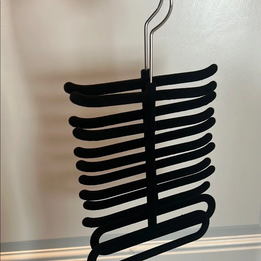 Two Premium Black Velvet Multi-Tier Hanger